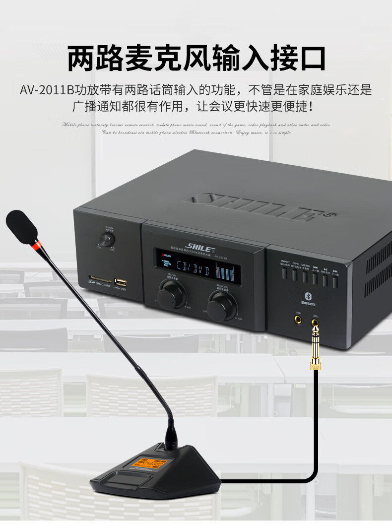 狮乐AV-2011B会议音响套装 打造专业级背景音乐与培训体验